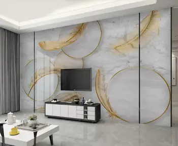 

CJSIR Papel De Pared Custom Wallpaper Fashion 3d Photo Mural Abstract Geometric Marble Feather Background Wall 3d Wallpaper