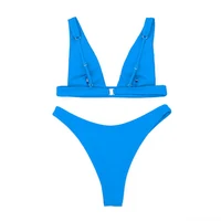 New Sexy Bikini 2021 Solid Swimsuit Women Swimwear Push Up Bikini Set Brazilian Bathing Suit Summer Beach Wear Swimming Suit XL 6