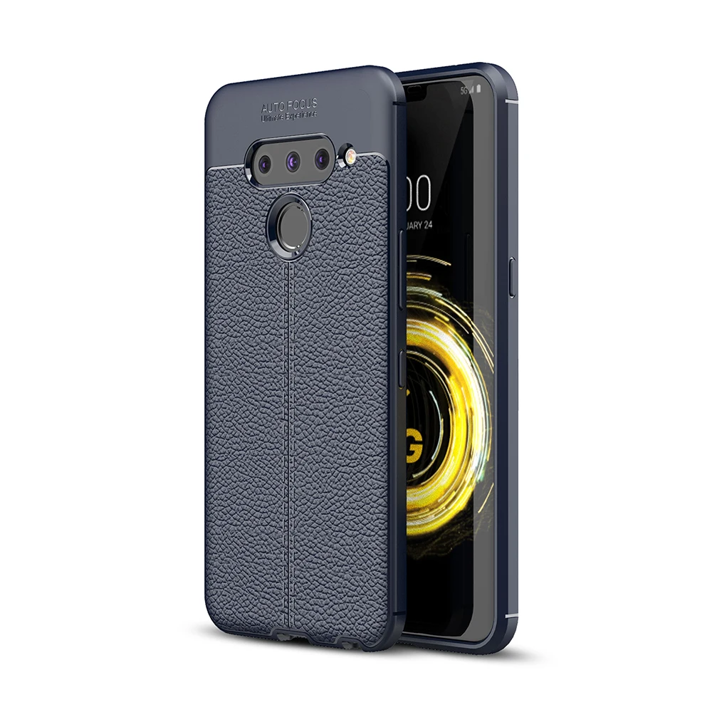 Чехол для LG V50 ThinQ V40 G8 Q7 G7 G6 V30S чехол с зернистой кожей роскошный ударопрочный из
