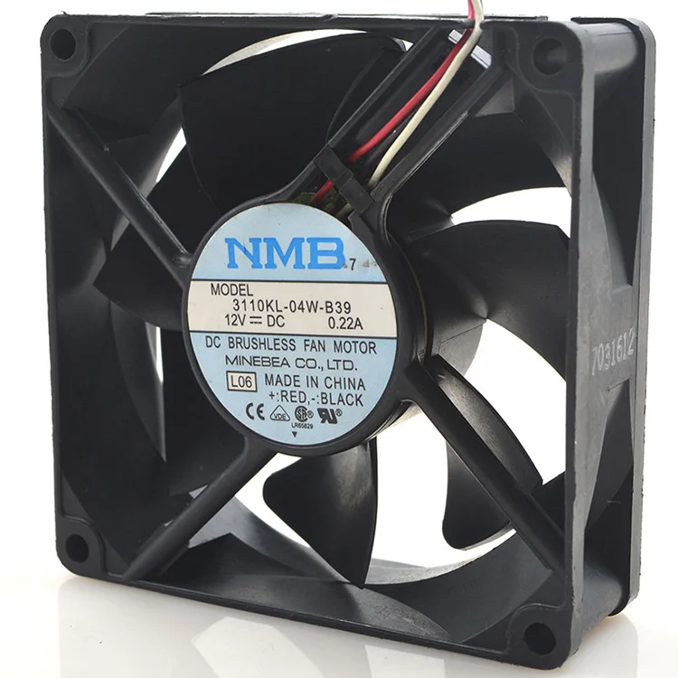 Оригинальный Для NMB 8025 3110 KL-04W-B39 12V 0,22 три проводное Охлаждение вентилятором