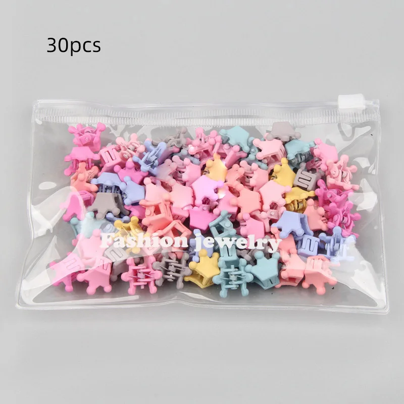 Hair Clips 30Pcs Mini Hair Claws Clips For Girls Baby Colorful Hairpin Cartoon Rabbit Flower Crown Star Hair Clips Children Clamp