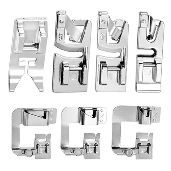 

LMDZ 7 Pcs Hemming Foot Kit Straight Stitch Presser Foot Suitable for Household Multi-Function Sewing Machines Hand Tool