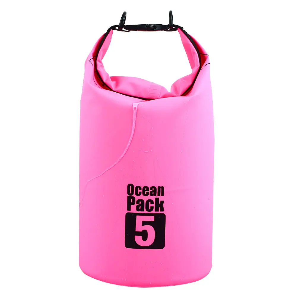 5L Pink ПВХ Водонепроницаемый сухой мешок гребли каноэ портативный плавательный мешок открытый 2 цвета Прочный Спортивный дрейфующий мешок практичный - Цвет: 5L Pink