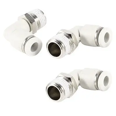 

Elbow Design 6mm Hole 1/4" PT Thread Pneumatic Quick Joint Connector 3 Pcs
