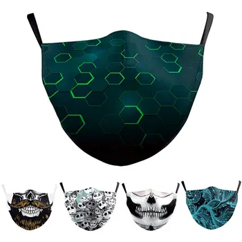 

Hombres Mouth Mask Adult Cartoon Face Cover Leisure Fashion Cotton Windproof Anti-dust Anti Pollution Reusable Masks 5pcs Men