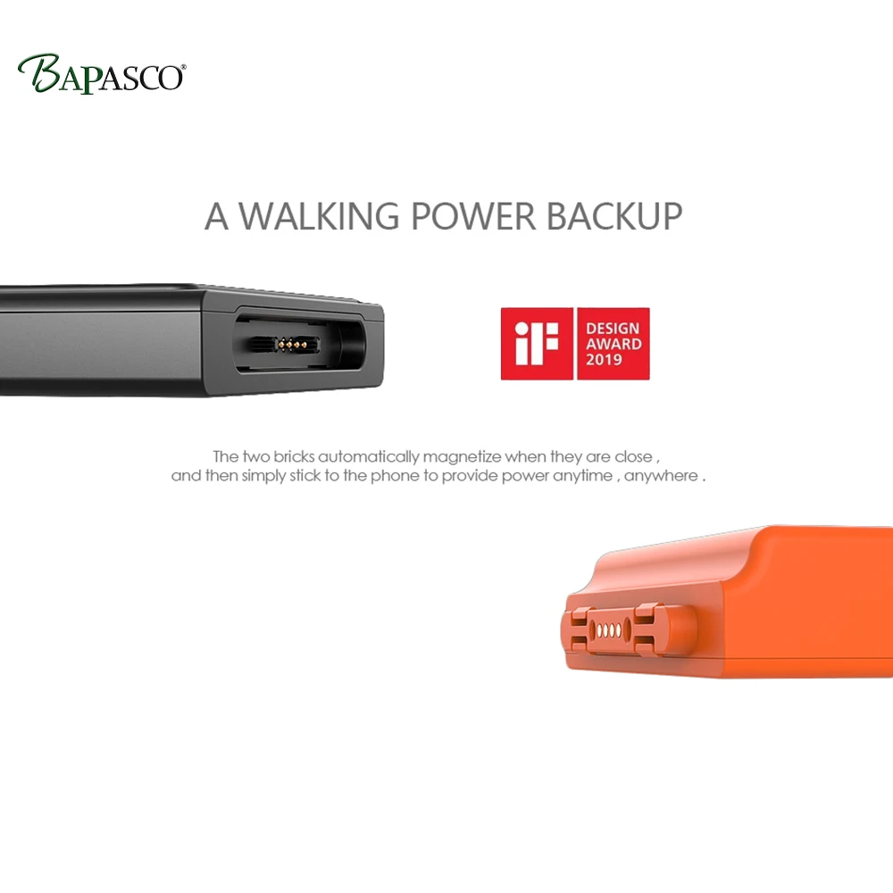  2019 BricksPower Adsorptive Wireless Charging Power Bank Slim Powerbank External Battery Charger Ca