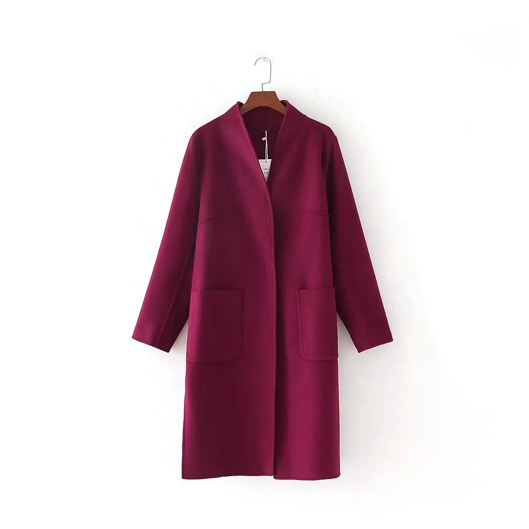 17 лет, осень и зима, стиль, корейский стиль, стильное двухстороннее длинное шерстяное пальто, Женское шерстяное пальто, женская шерстяная куртка