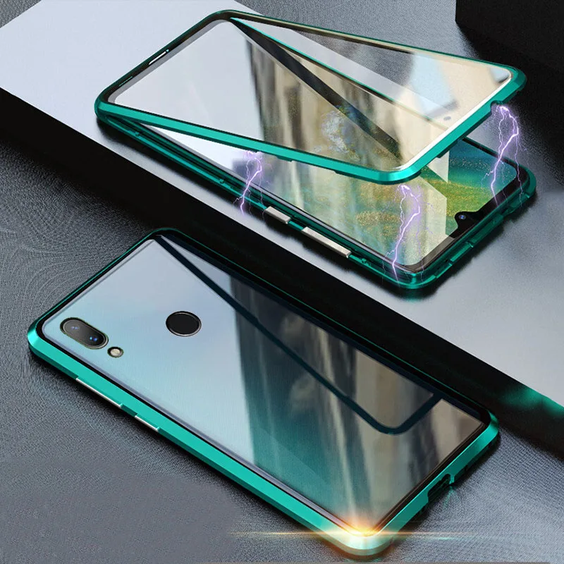 Магнитный чехол для xiaomi mi 9 t mi 9 t pro mi 9 9 t se 9se двухстороннее защитное стекло на xao mi redmi note 7 note7 pro металлический чехол - Color: green