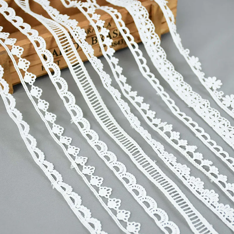 5Yards/lot Cotton Embroidered Lace Trim Ribbons Fabric DIY Sewing Handmade Craft Materials Garment Clothes Accessories lace fabric,lace ribbon,lace garment accessories,lace sewing supplies,lace accessories,lace sewing accessories,clothing accessories