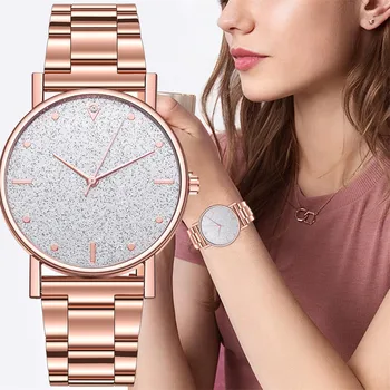 

Montre Femme Watch Women Fashion Luxury Quartz Watch Stainless Steel Dial Casual Rose Gold Watch Ladies Clock Simple Dress Gift