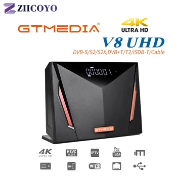 

2020 NEW GTmedia V8 UHD TV Satellite Receiver Combo DVB S2 T2 Cable H.265 4K Ultra HD Built in WIFI Cline GT Media Freesat ccam