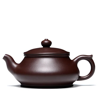 

Ancient Yue Tang Yixing Dark-red Enameled Pottery Teapot Pure Full Manual Teapot Famous Old Purple Mud Short Pan Pot Kung Fu Tea