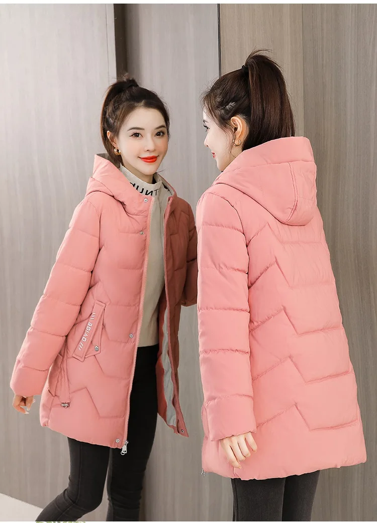 2026 New Winter Parkas Women Jacket Long Outerwear Female Down Cotton Parka Hooded Thick Warm Overcoat Loose Casual Jackets