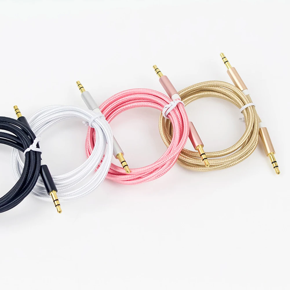 Audio Cble 3.5mm Jack To Jack 1M Male to Male Gold Plated Plug Auxiliary Cord for Xiaomi redmi for Car Headphone MP3 MP4 Speaker