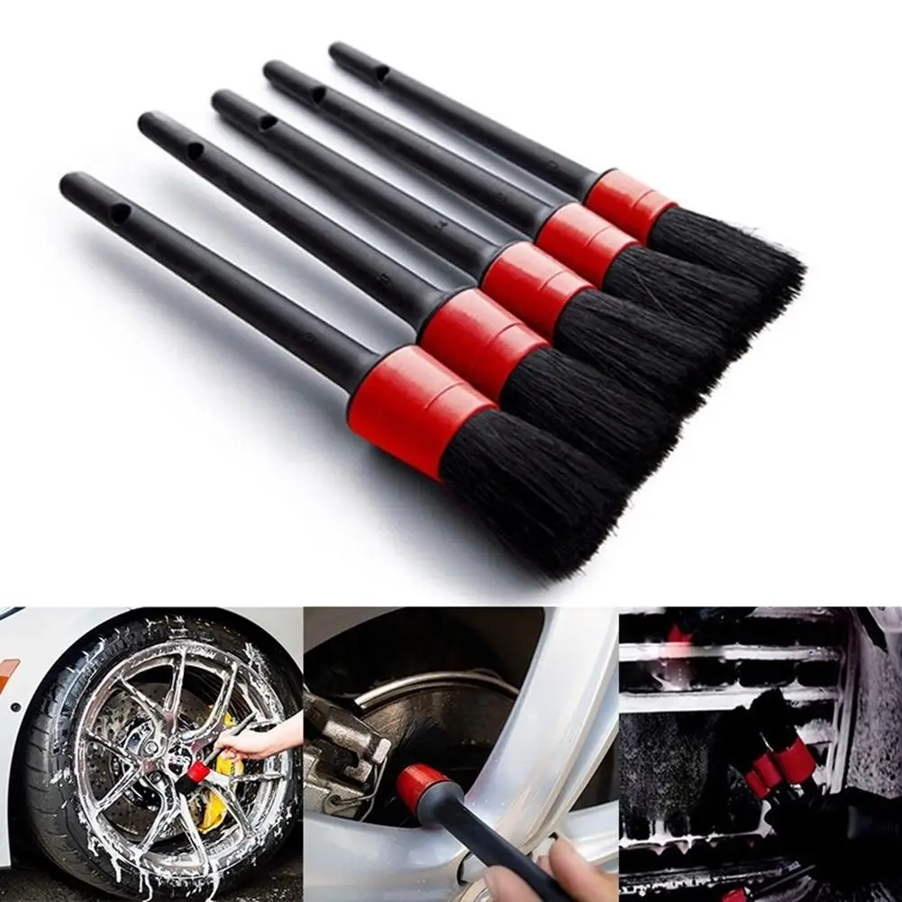 5Pcs/Set Car Maintenance Detailing Brushes Wheel Interior Seat Cleaning Vehicle Brush Washing Tire Rim Tool | Автомобили и