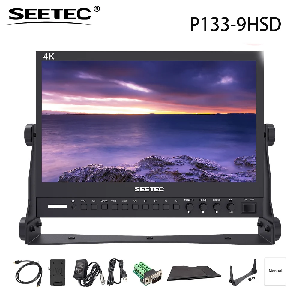 SEETEC P133-9HSD 13 3 дюйма алюминиевый корпус монитор 4K Ultra HD 1920x108 0 LCD IPS Screen 3G SDI HDMI YPbPr AV DVI |