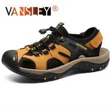 Летние мужские сандалии; пляжная мужская повседневная обувь из натуральной кожи в деловом стиле; высококачественные уличные сандалии; мужские Летние Водные кроссовки в римском стиле