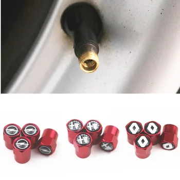 

4Pcs Metal Car Wheel Tire Air Valve Caps Stem Cover Logo for Renault Audi Vw Fiat Chevrolet Hyundai Honda Opel Ford Mazda Skoda