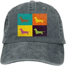 Для мужчин или Для женщин Регулируемый меланжевый джинсовый Бейсбол Кепки s такса Art плотная Кепки