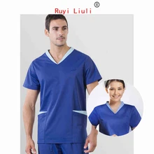 Хирургическая одежда с короткими рукавами, ручная стирка, одежда для мужчин и женщин, Комбинезоны для врача, отдельные костюмы, Одежда для младенцев, летняя одежда