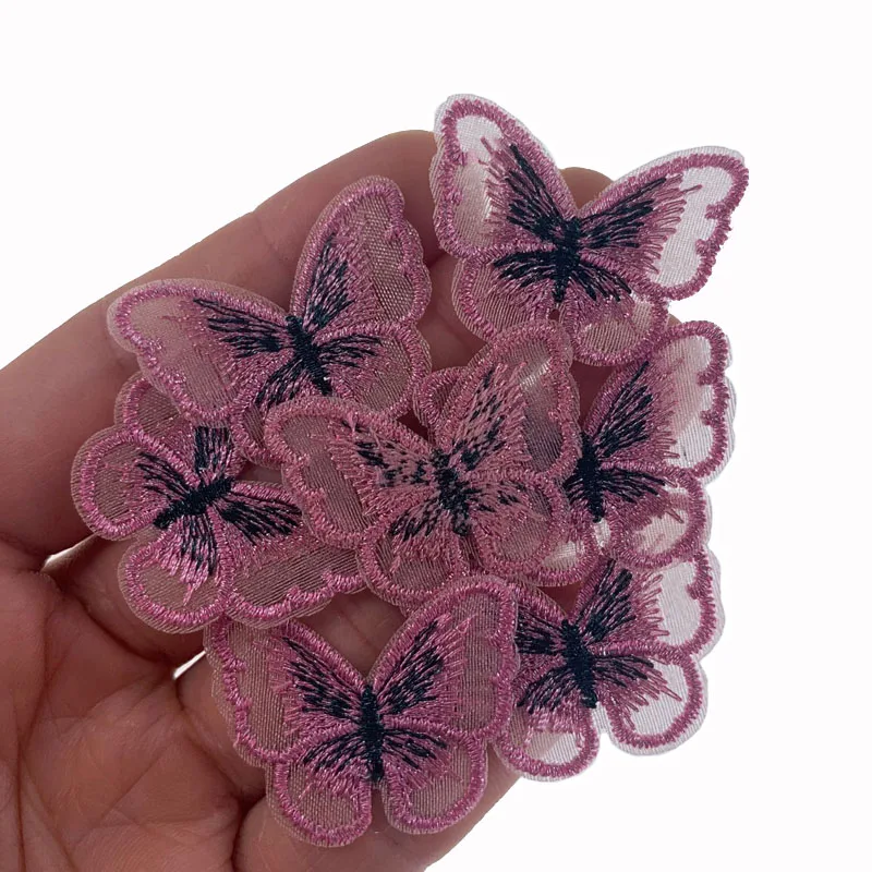 Pamtns 18 Pièces Patch De Broderie Couture Papillon - Tissu Décorations Patchs Dentelle Applique De Mariée à Broder - Organza Pour DIY Décor Sacs Artisanat