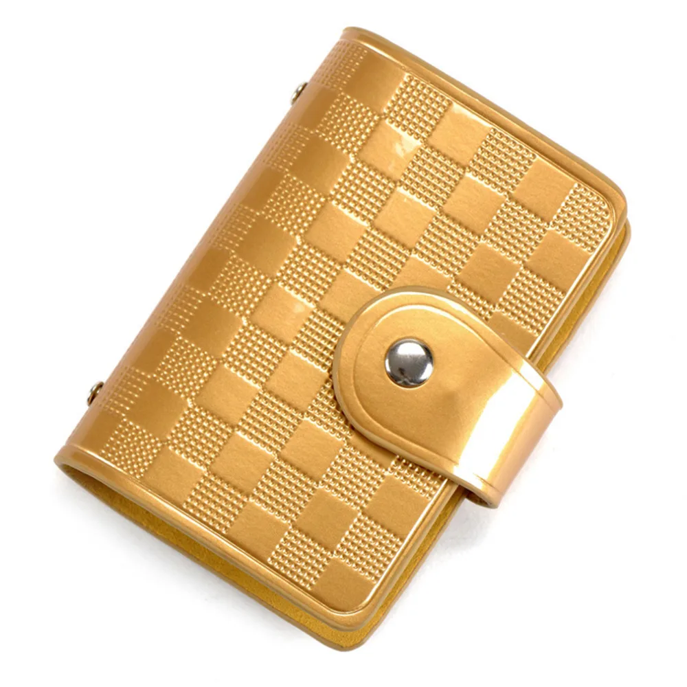 

Bag For Unisex Multifunction Passport Bag Patent Leather Plaid Card ID Holder Money Storage Handbag Business Clutch Bag Wallet