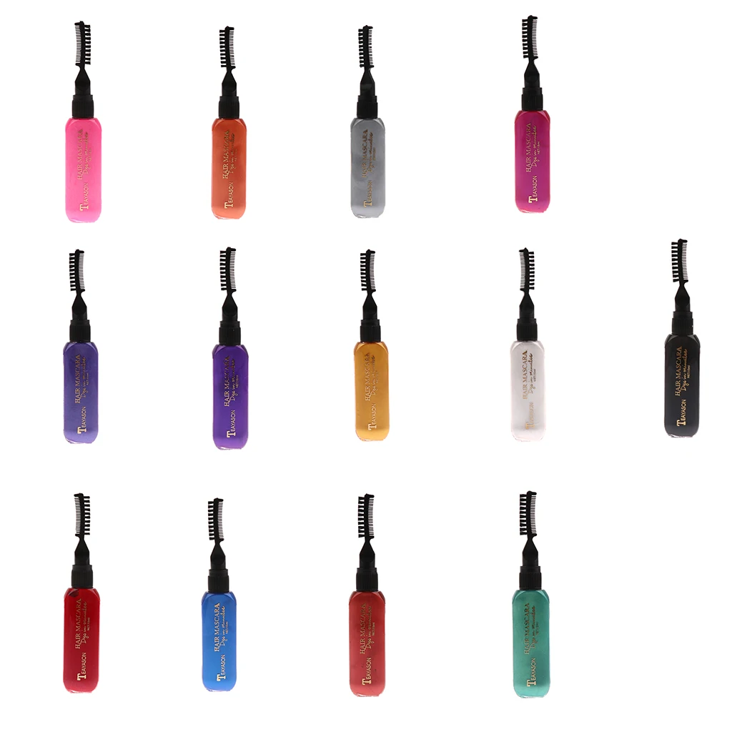 Washable Professional Hair Color Chalk Temporary Hair Dyeing Mascara for Salon Hairdressing Home DIY Tint Highlight 