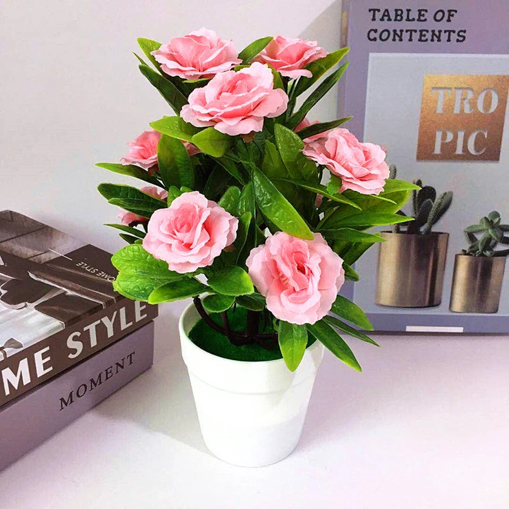 Dremisland Set di 3 orchidee artificiali in vaso (38 cm) bianco e rosa, fiori artificiali come veri fiori di seta, fiori artificiali Phalaenopsis, pianta decorativa per tavolo, decorazione per la casa