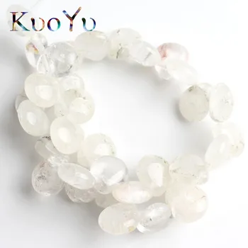 

10x12mm Natural White Quartz Crystal Beads Water Drop Spacer Stone Bead For Jewelry Making DIY Bracelet Accessories 7.5Inches
