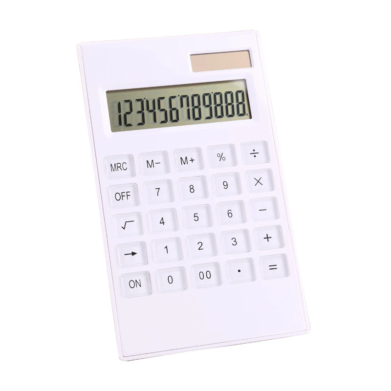 

Newest Mini 12 Digital Calculator Crystal Buttons Solar Battery Dual Power Office Supplies