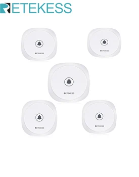 

RETEKESS 5Pcs TD017 Pager Wireless Call Button Touch White 433.92MHz Restaurant Transmitter For Coffee Shop Hotel Hospital