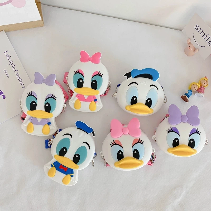 Силиконовый кошелек для мелочи Disney милый аниме-фигурка Дональда Дака ромашки