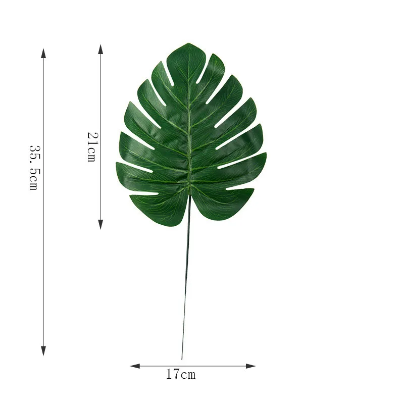 Цельные пластиковые искусственные растения monstera, тропические листья пальмы, украшения для дома и сада, аксессуары для фотосъемки - Цвет: MediumMonstera Light