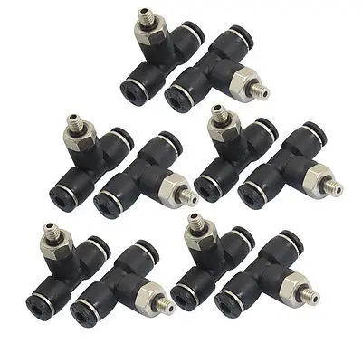 

10 Pcs 5mm Male Thread 4mm One Touch Push In T Joint Quick Fittings