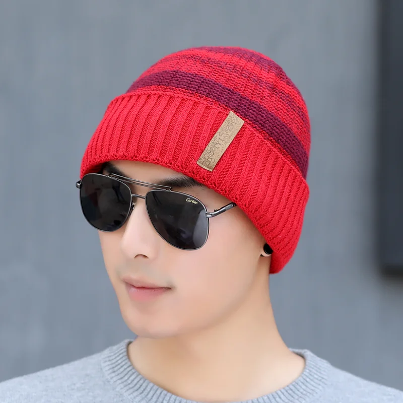 BINGYUANHAOXUAN, Осенние вязаные зимние шапки Skullies, мужские шапочки, мягкие вязаные шапочки, мужская шапка Gorras, вязаная шапка s