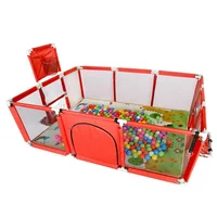 Baby Mesh Fence Game Fence Basketball Hoop Oversized Baby Toddler Play Center Indoor Room Outer Fence Ball Pool 1