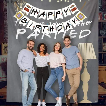 

Friends Tv Show Themes Happy Birthday Banner Birthday Party Decorations How You Doin Cake Topper Happy Birthday Garland Flags