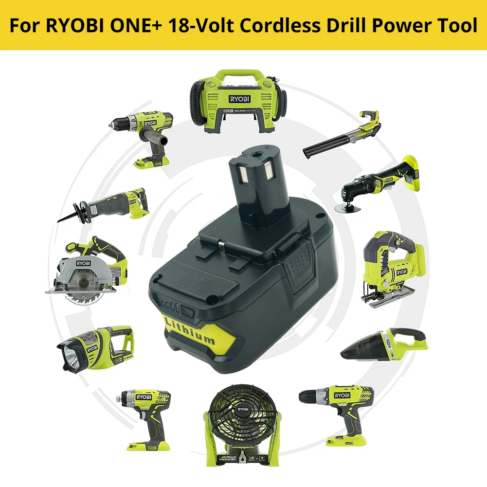 2X сменная батарея для Ryobi 18 в 5000 мАч P108 RB18L50 RB18L40 литий-ионная аккумуляторная батарея электроинструмент батарея Ryobi ONE