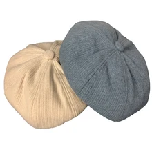 Осень-зима, однотонный цвет, повседневный берет в стиле винтаж, новинка, простая восьмиугольная кепка, теплая зимняя береты, шапки бини для женщин, Aldult cap s