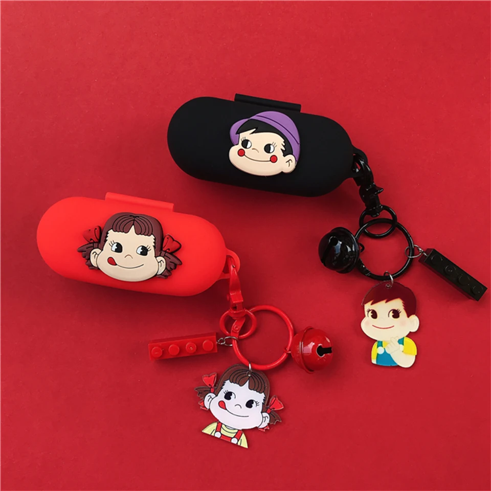 

High Quality Cartoon Silicone Case for Huawei FreeBuds for Honor Flypods Lite Youth Version Earphone Protect Cover Decor Keyring