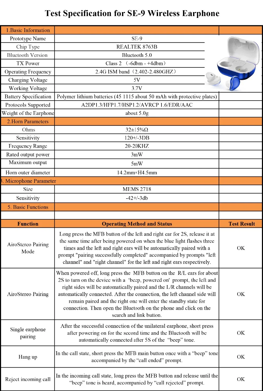 SE-9蓝牙耳机英文规格书（瑞昱）-1