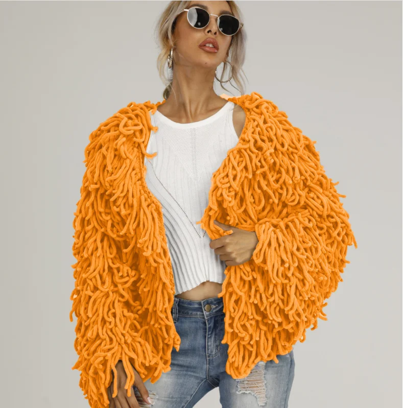 Cute Colorful Shaggy Cardigan Oversized Shaggy Cardigan Women's