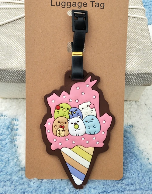Sumikko gurashi мороженое аниме Багажная Бирка ПВХ подвеска переносная дорожная этикетка чемодан ID багаж держатель бирки новые подарки унисекс - Цвет: see chart3