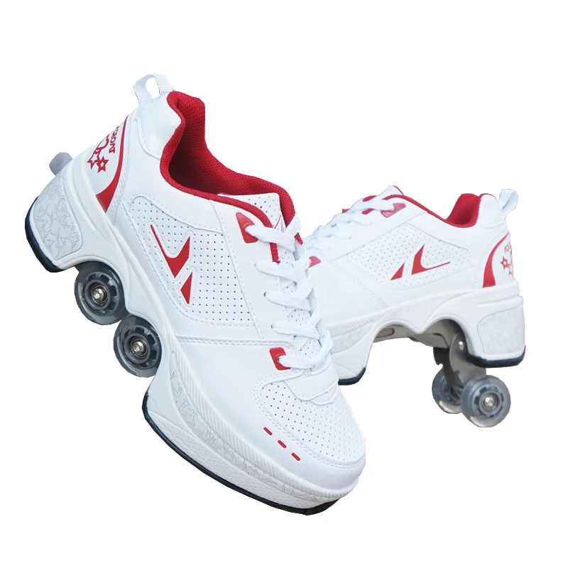 Zapatillas de deporte informales para adultos, Unisex y niños, patines de  cuatro ruedas, deformables|Calzado vulcanizado de hombre| - AliExpress