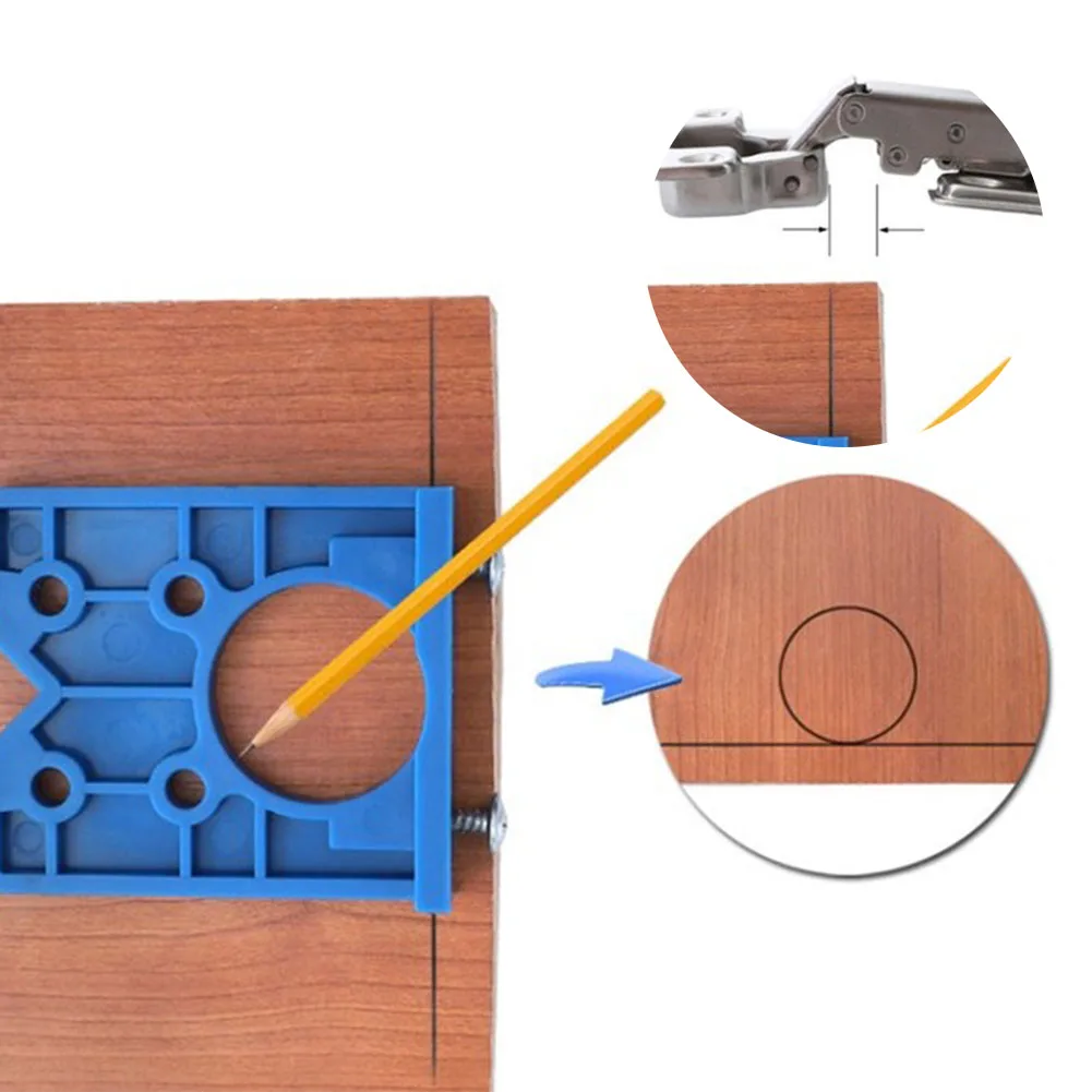 

35mm DIY Tool High Impact Hole Opener Accurate Concealed Locator Saw Cabinet Accessories Hinge Drilling Jig Woodworking Mounting