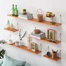 Скандинавская деревянная полка винтажная деревянная полка для хранения на стене Пробивка для хранения комнаты DIY украшения стен