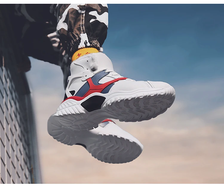 High-top Basketball Shoes Men Cushioning Light Basket Sneakers Winter Warm Ankle Boots Anti-skid Breathable Outdoor Sports Shoes