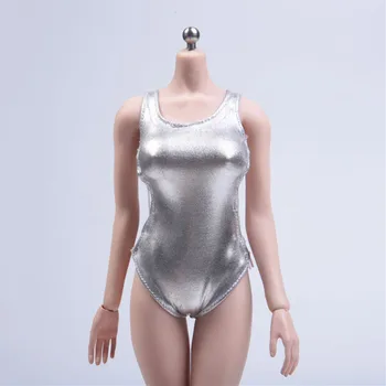 

1/6 Scale Women Sexy Silver white Bikini Clothes Female Open back skirt Bikini Clothing Set For 12" Action Figure Body Doll Suit