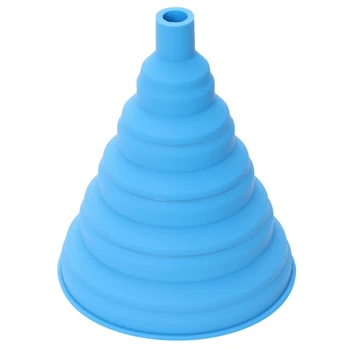 

Portable Retractable Funnels Home Kitchen Funnel Convenient Storage Blue