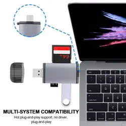 Стабильный долговечный кард-ридер, ноутбук, ПК, внутренний компактный мобильный телефон, мини-накопитель данных, 6 в 1, ноутбуки, легкий USB 2,0